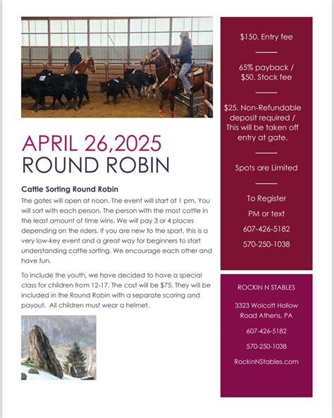 Round Robin , 3323 Wolcott Hollow Rd, Athens, PA, Milan, 26 April 2025 ...