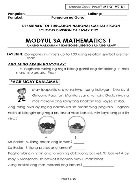 Image result for Answer Key Math Q2 Module 1 7