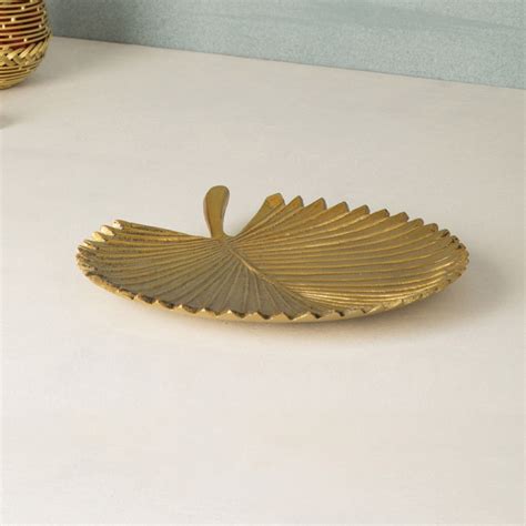 Leon Metal Leaf Decorative Platter | Home Centre | Waltair Uplands ...