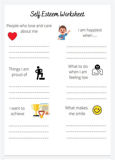 Best 60 Self Esteem Worksheets 8 – Printable PDF Template