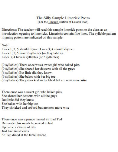 Image result for Limerick Poem Examples