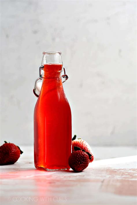 Strawberry Simple Syrup - Cooking with Curls