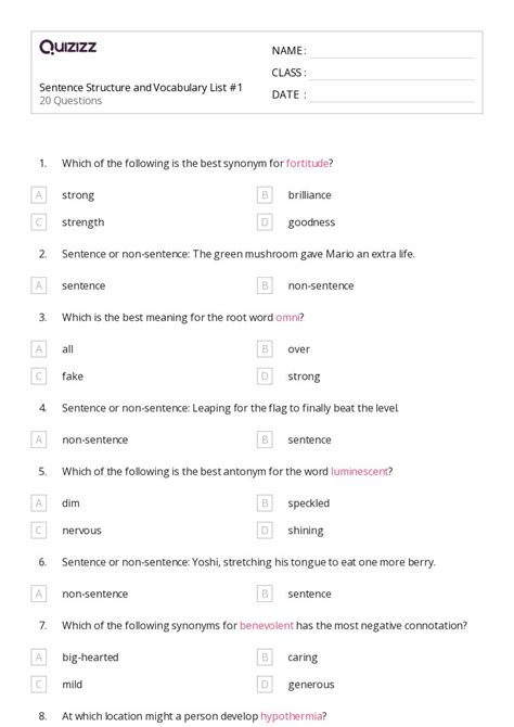 50+ Sentence Structure worksheets for 3rd Class on Quizizz | Free ...