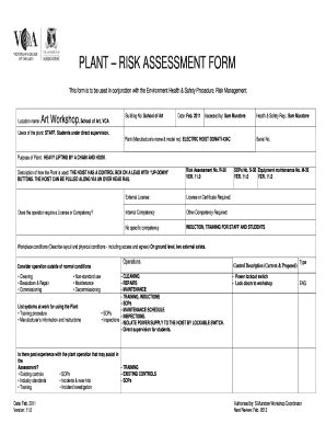 Fillable Online vca-mcm unimelb edu PLANT RISK ASSESSMENT FORM ...