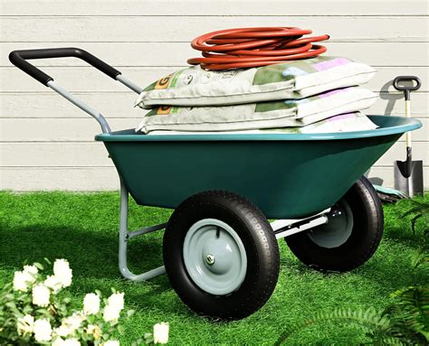 Amazon.com : True Temper RP810 Dual Wheel Poly Wheelbarrow, 8 Cubic ...
