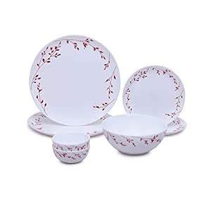 Larah By Borosil - Moon Series, Vintage 7 Pieces Opalware Dinner Set ...