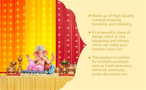 Party Propz Yellow, Orange, Red Backdrop Decorations Set - 3 Pcs Haldi ...