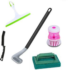 QinPin Bathroom Cleaning Combo of Toilet Brush Viper Gap Brush Tile ...
