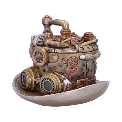 Buy Nemesis Now Bronze Silver Cogwork Hatter Trinket Box Steampunk Hat ...