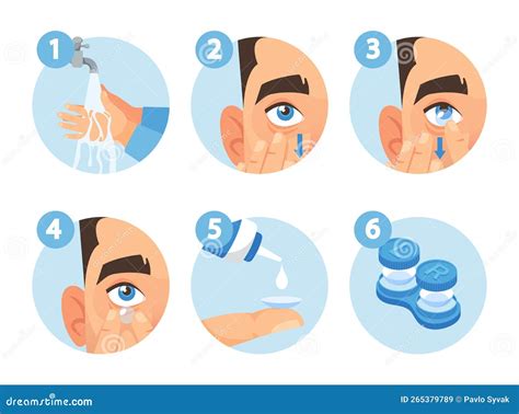 Contact Lenses Removal Instruction Steps. Wash Your Hands, Squeeze the ...