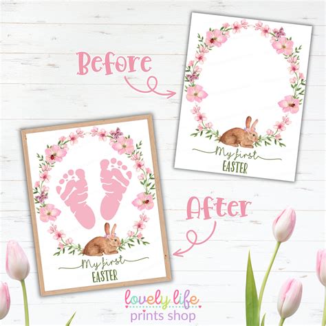 Printable My First Easter Footprint Craft, Footprint Art, Footprint ...