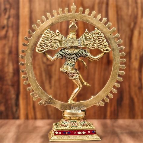 Buy Exquisite Brass Nataraja Statue with Brass Ring - Handcrafted ...