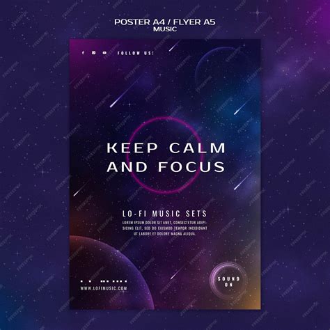 Keep calm and focus poster template | Free PSD