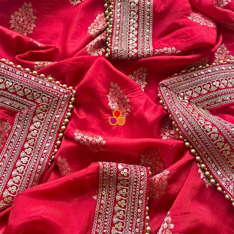 Bridal Aayat Red Floral Embroidered Silk Dupatta – anokherang