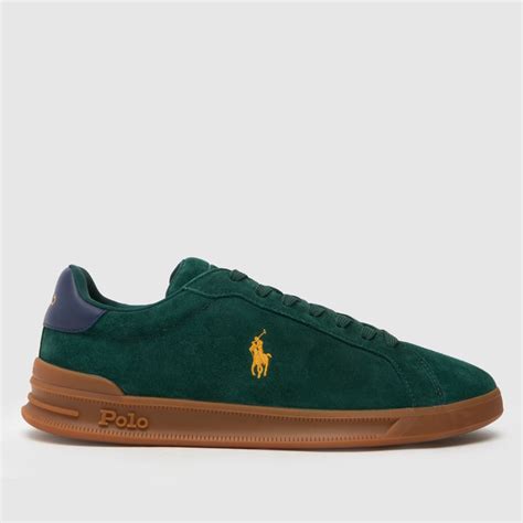 Polo Ralph Lauren heritage court trainers in dark green - ShoeFreak