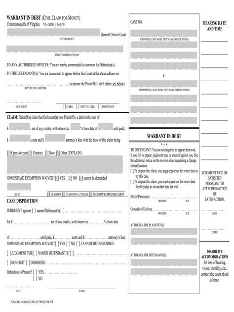 2004 Form DC-412 Fill Online, Printable, Fillable, Blank - pdfFiller