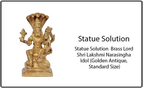 Buy Statue Solution Brass Lord Shri Lakshmi Narasingha Idol (Golden ...
