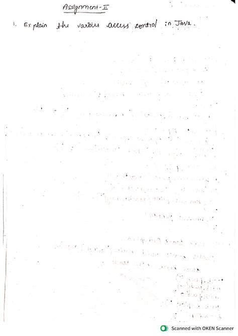 Java assignment - 1. Ex plain the various access control in Java ...