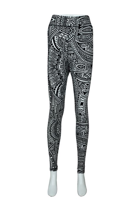 Women High-Rise Printed Leggings 80053 (BLACK) – SREELEATHERS