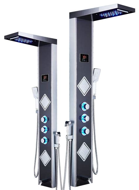 Ello And Allo Led Shower Panel Tower System Rainfall Waterfall ...