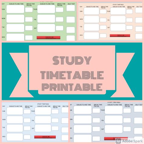 Image result for Study Timetable