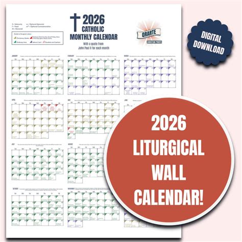 Catholic Holy Day Calendar 2026