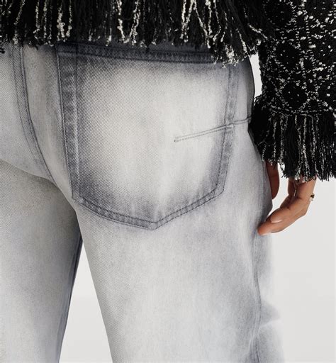 Flared Jeans Gray Stonewashed Cotton Denim | DIOR
