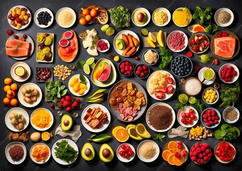 Premium AI Image | a collage of different types of food is shown