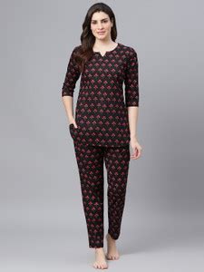 Idalia Women Printed Black Top & Pyjama Set Price in India - Buy Idalia ...