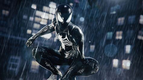 Marvel's Spider-Man 2 HD Wallpaper | Black Suit Spider-Man Desktop ...