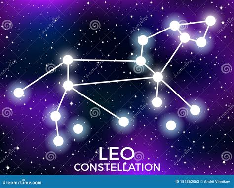 Leo Constellation. Starry Night Sky. Cluster of Stars and Galaxies ...