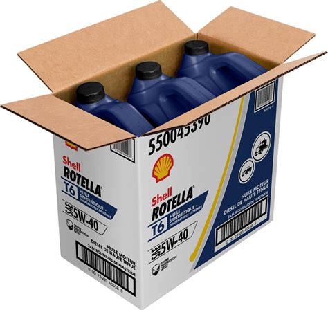 Shell 550045390 Rotella T6 Full Synthetic 5W-40 Diesel Engine Oil - 5 ...