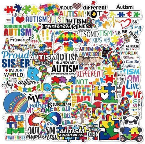 Autism Awareness Stickers | 50Pcs Autism Awareness India | Ubuy