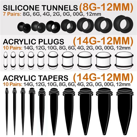 Ear Stretching Size Chart