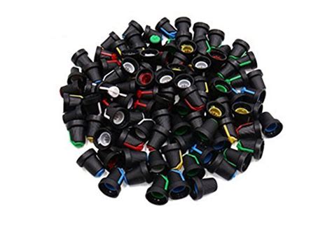 XJS 100 Pcs Knurled Shaft 6mm Dia Potentiometer Volume Control Knob Cap ...