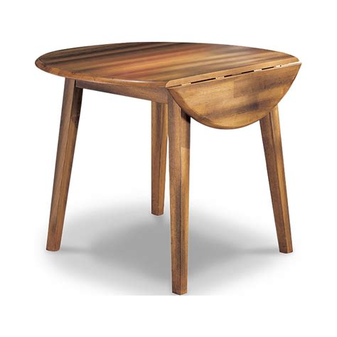 Round Drop-Leaf Dining Table, Black/Natural - Walmart.com