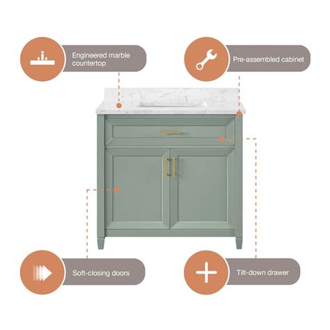 allen + roth Lancashire 36-in Sage Green Undermount Single Sink ...