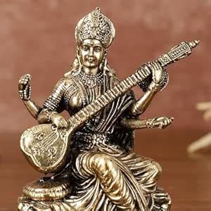 Buy UGRA Saraswati Statue, Sarasvati Idol, 7CM Goddess Saraswati Statue ...