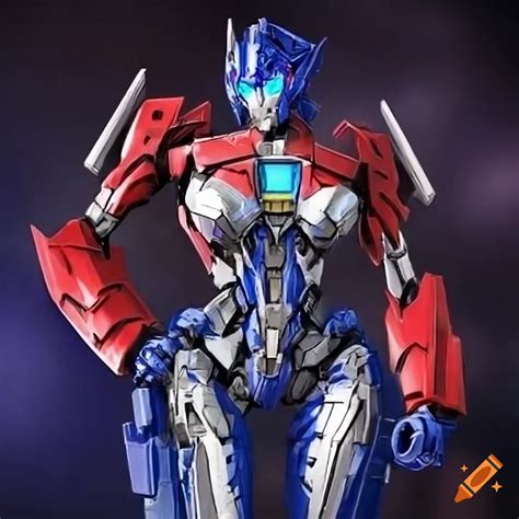 Image of a female version of optimus prime on Craiyon