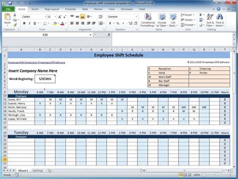 Image result for Tutorial Schedule Employees Excel