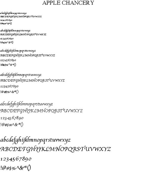 Apple Chancery Font
