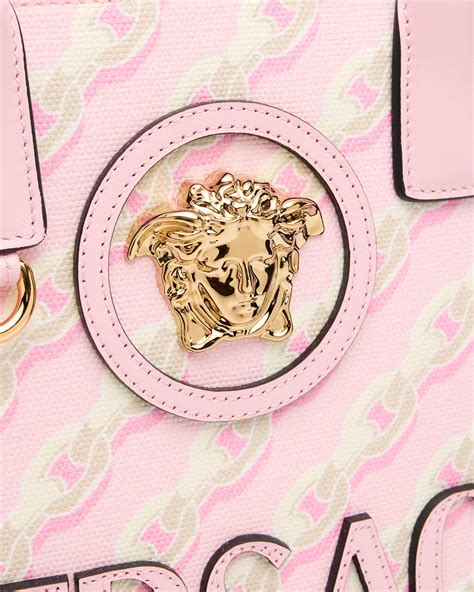 Versace La Medusa Chain-Print Canvas Tote Bag | Neiman Marcus
