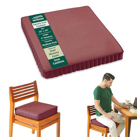 The White Willow Chair Cushion Pad – HR & Memory Foam Seat Cushion for ...