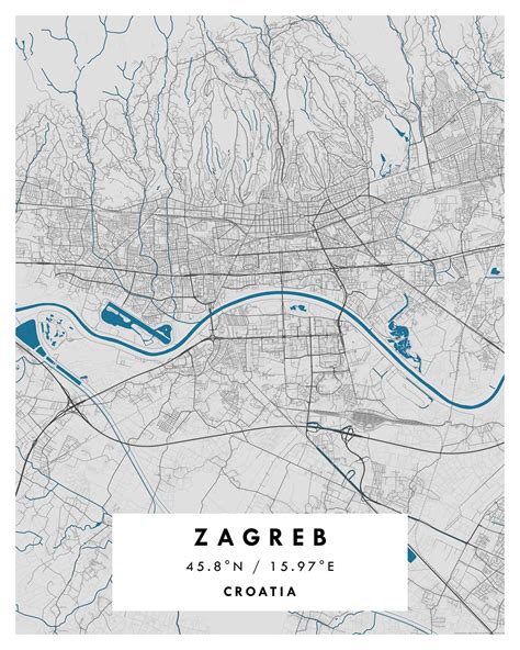 ZAGREB City Digital Map Poster – Special | Maps & More