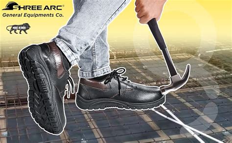 Buy ShreeArc Steel Toe Synthetic Leather PVC Sole Material Construction ...