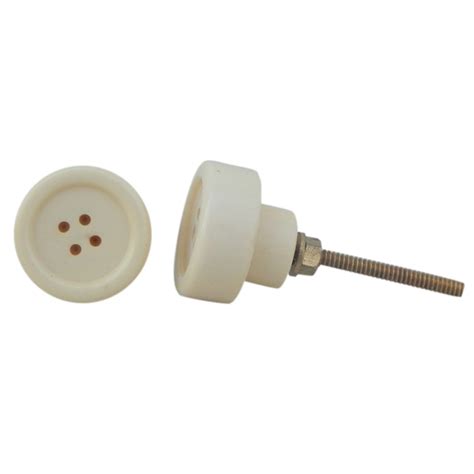 Cream Button Knob