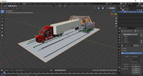 3D Gantry Inspection System with Semi Trailer Truck model | 3D Molier ...