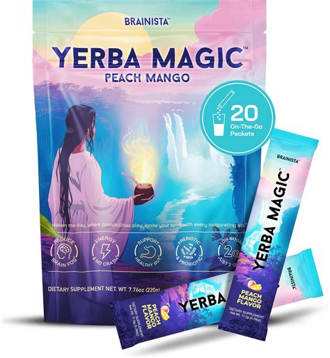 Amazon.com: Brainista Yerba Magic Sticks Peach Mango - Yerba Mate Powder Single Serve Sticks ...