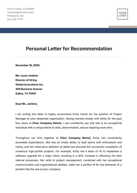 Personal Letter Of Recommendation Co Op Reference Letter Samples In