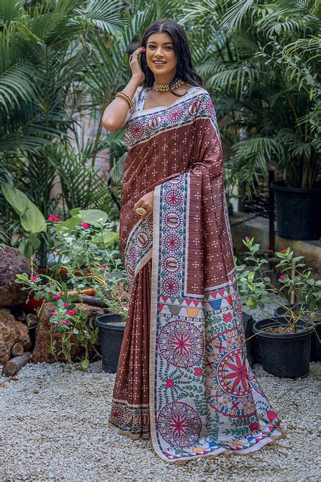Brown Saree - Buy Stylish Brown Colour Sarees Online | Karagiri